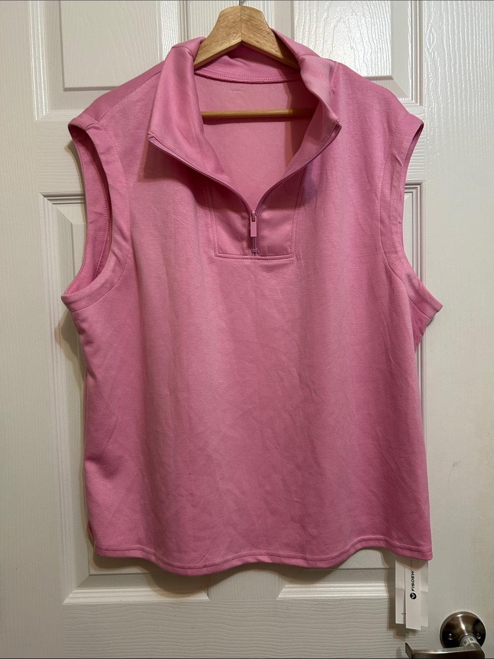 Sleeveless Pink Quarter-Zip Women's Top and Skort Set XXL